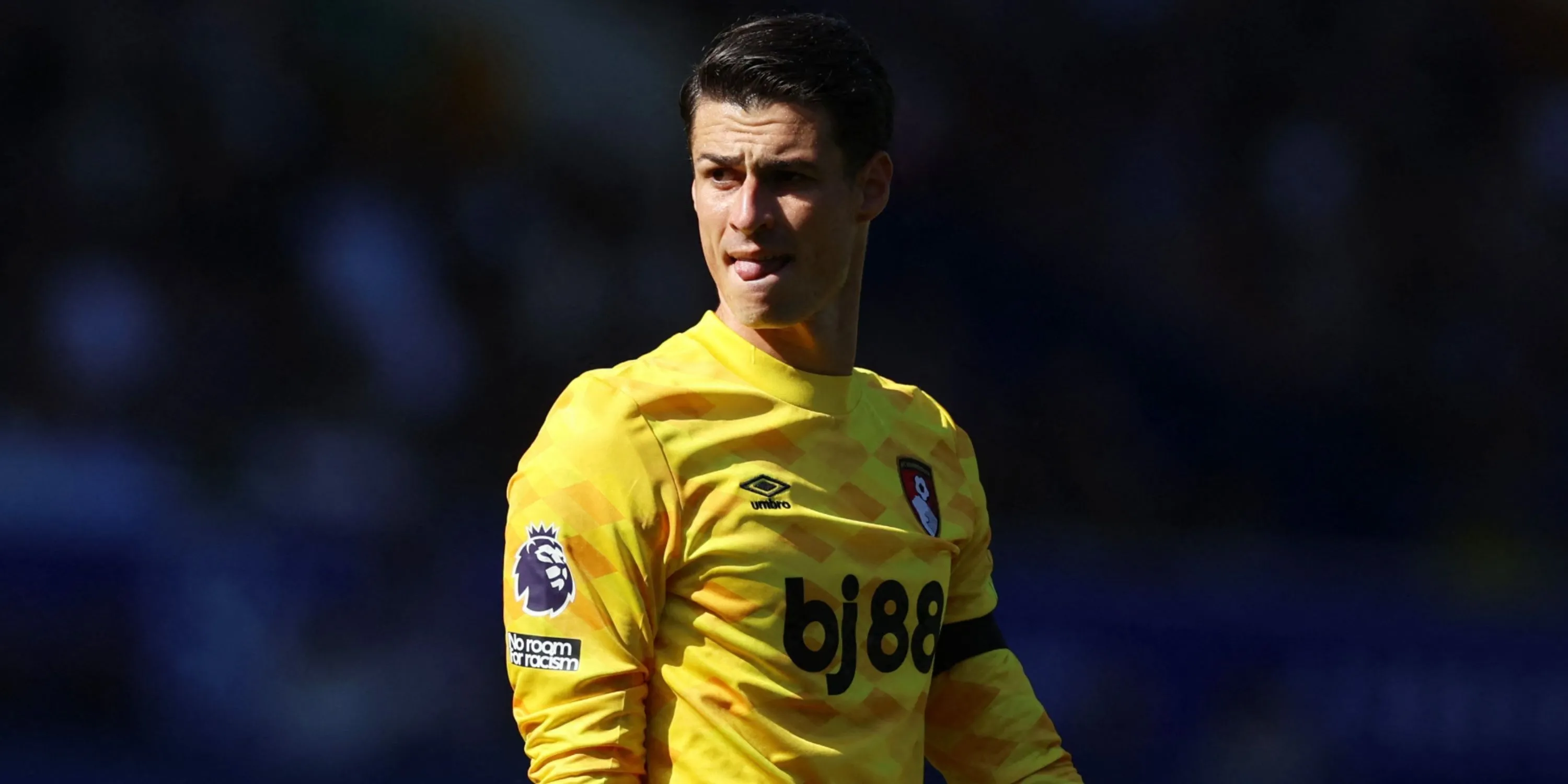 Kepa Arrizabalaga training in a Bournemouth kit