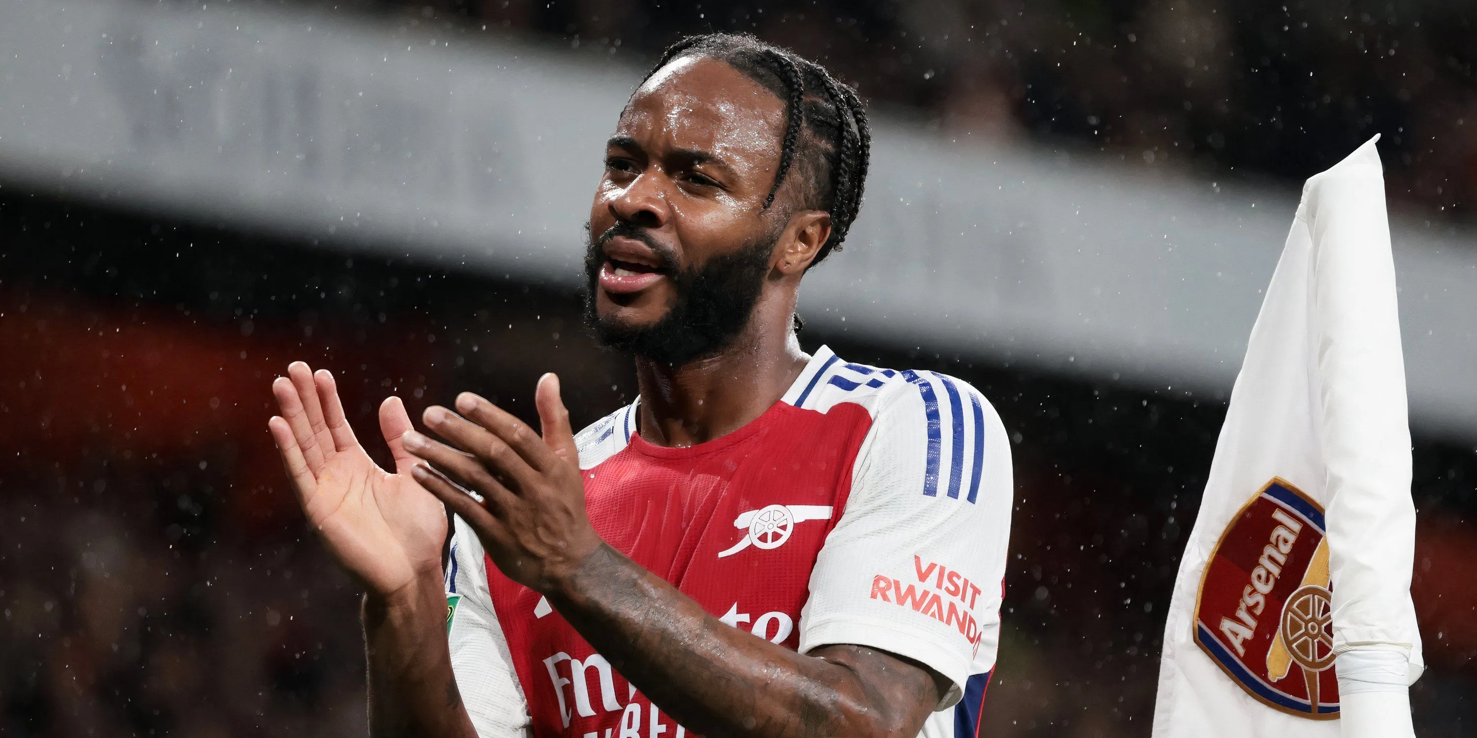 Raheem Sterling trong buổi tập của Arsenal.
