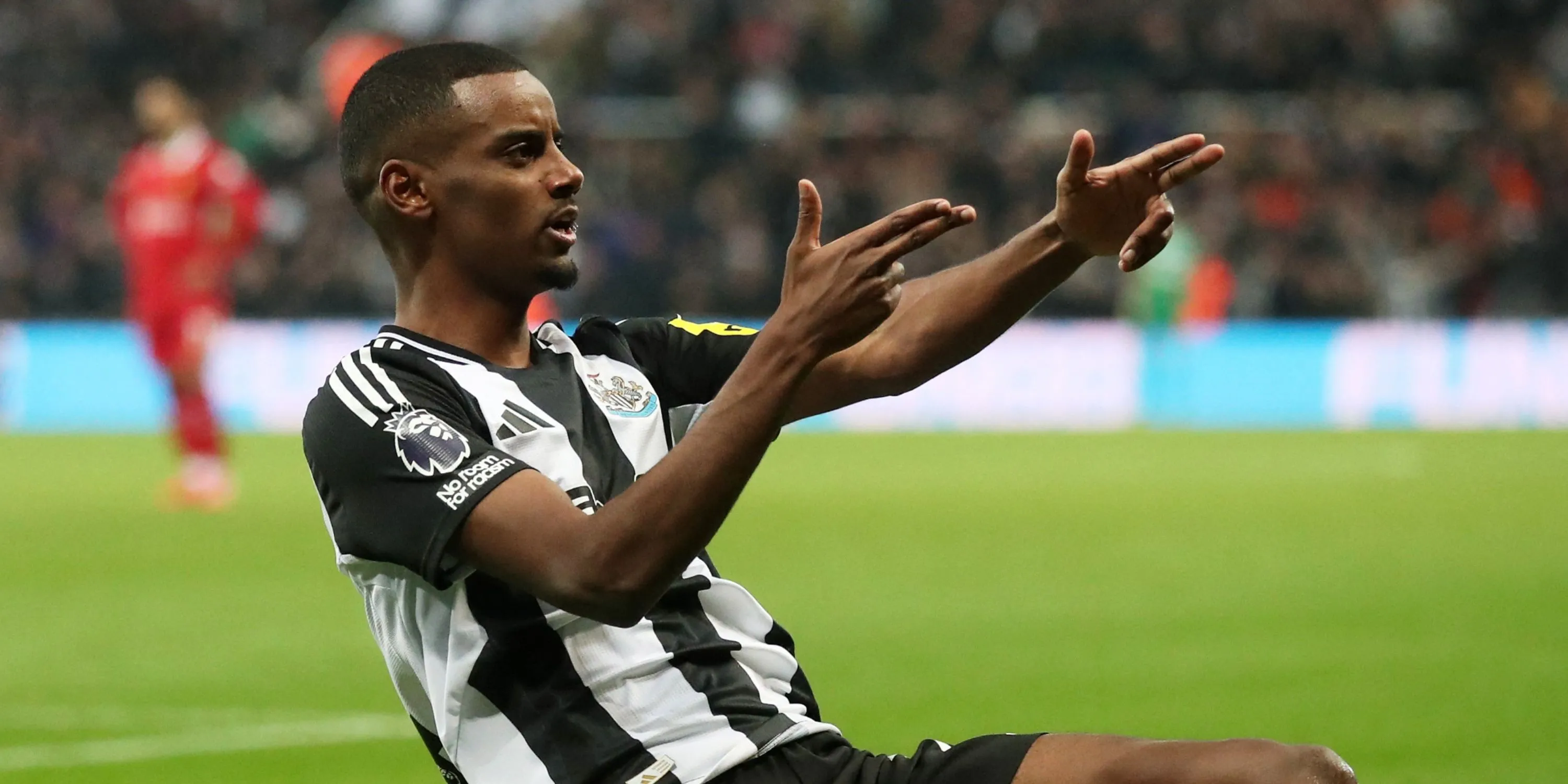 Tiền đạo Alexander Isak của Newcastle United ăn mừng bàn thắng, thể hiện khả năng dứt điểm thượng thừa