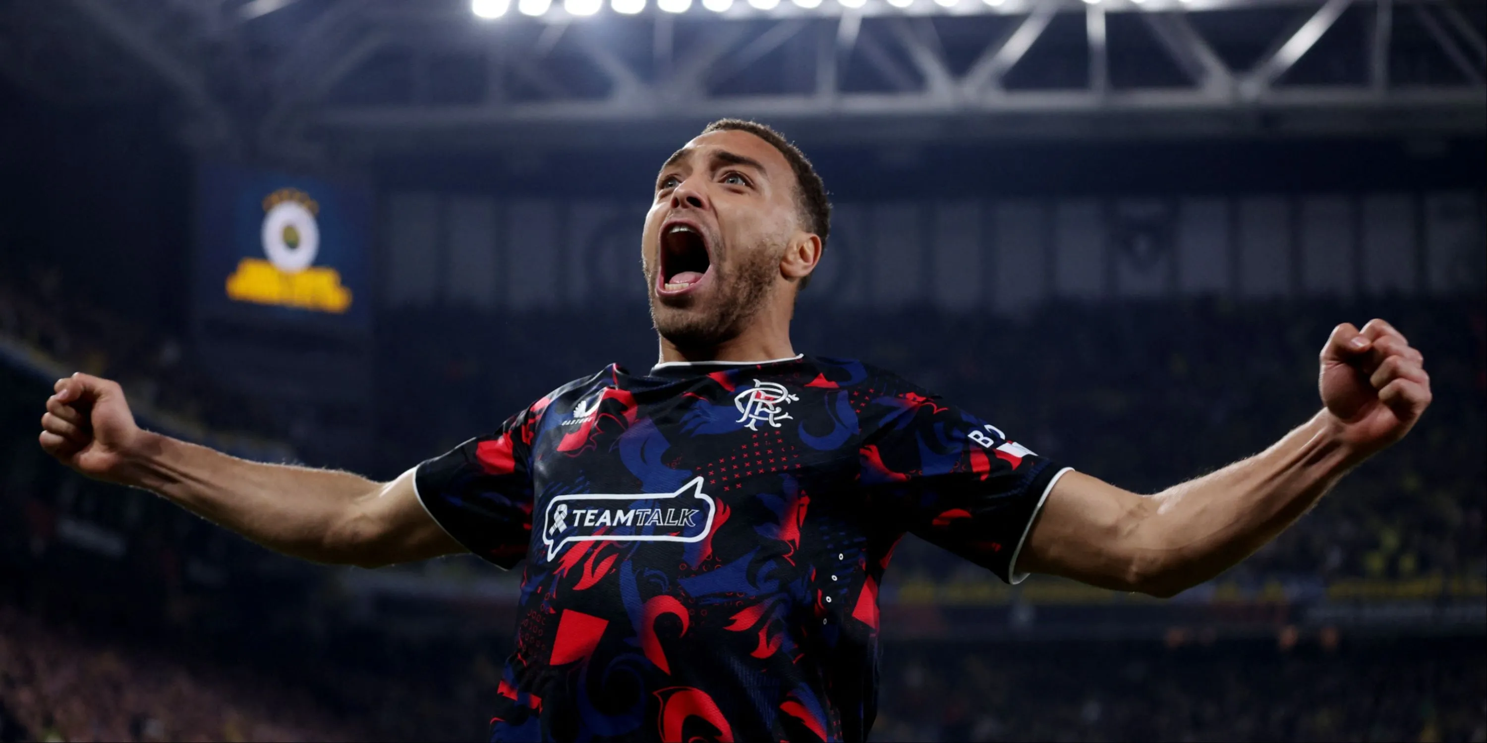 Tiền đạo Cyriel Dessers trong màu áo câu lạc bộ Rangers
