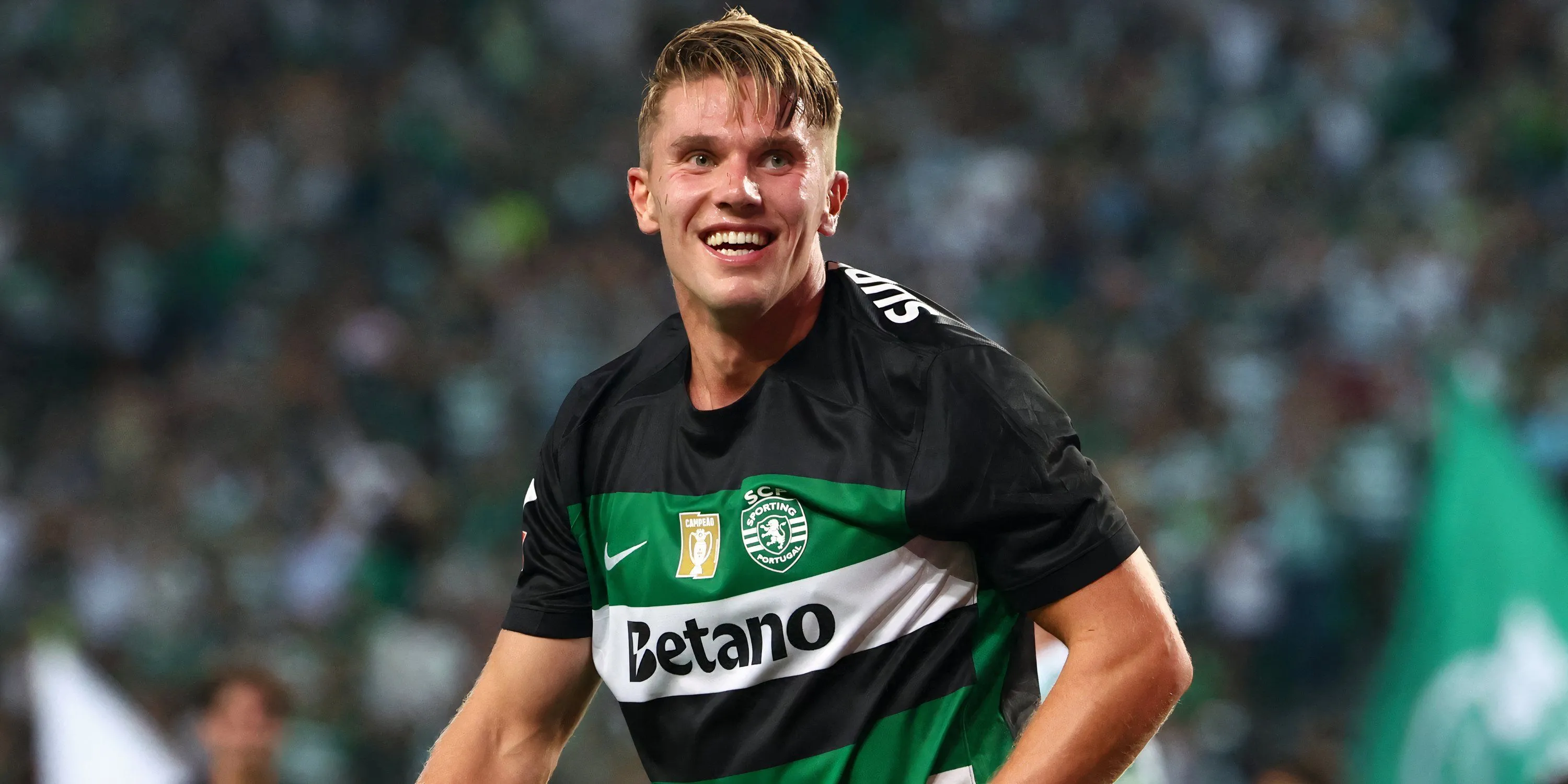 Tiền đạo Viktor Gyokeres ăn mừng bàn thắng cho Sporting