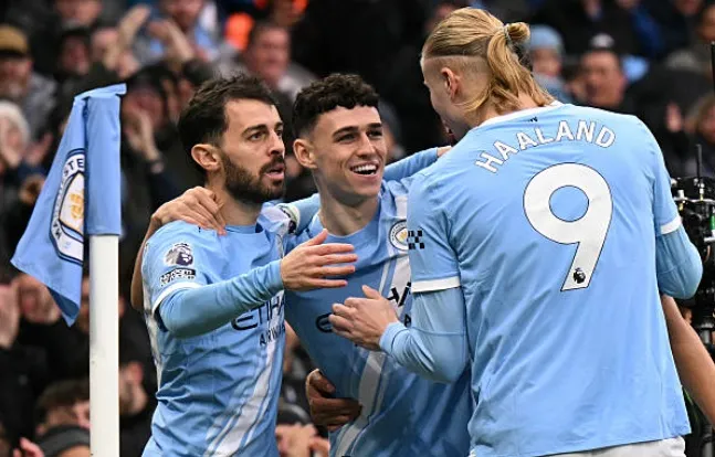 Foden mở điểm cho Man City ở giây thứ 55.